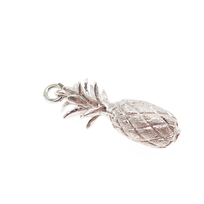 925 Sterling Silver Vintage Pineapple 3D Mini Charm Pendant
