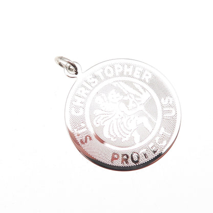 Griffith & Sons 925 Sterling Silver Vintage St. Christopher Charm Pendant