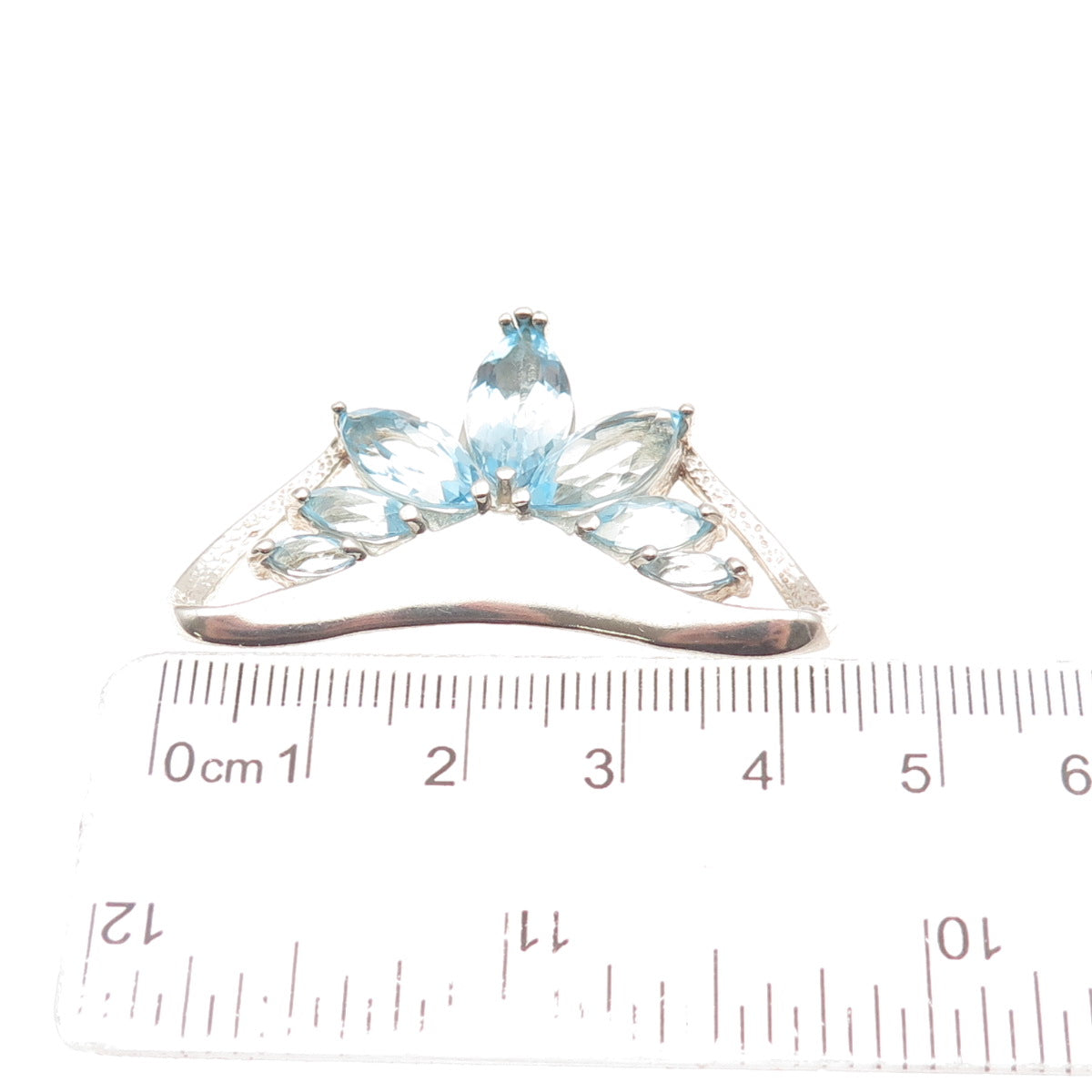 CHATEAU D'ARGENT Sterling Silver Vintage Real Blue Topaz Modernist Slide Pendant