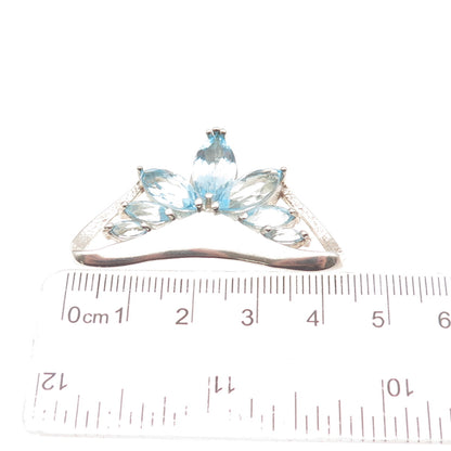 CHATEAU D'ARGENT Sterling Silver Vintage Real Blue Topaz Modernist Slide Pendant