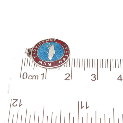 Breadner Co. Sterling Silver Vintage Enamel New Providence Nassau Charm Pendant
