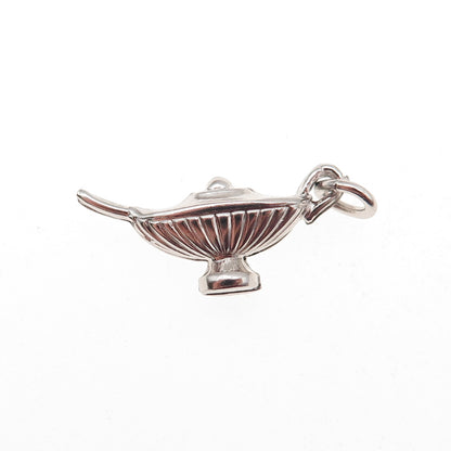 AE Art's Elegance 925 Sterling Silver Vintage Aladdin Lamp 3D Mini Charm Pendant