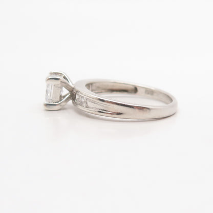 925 Sterling Silver Princess-Cut C Z Ring Size 7.75