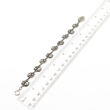 925 Sterling Antique Art Deco St. Mary Christopher Joseph Michael Bracelet 6.5"