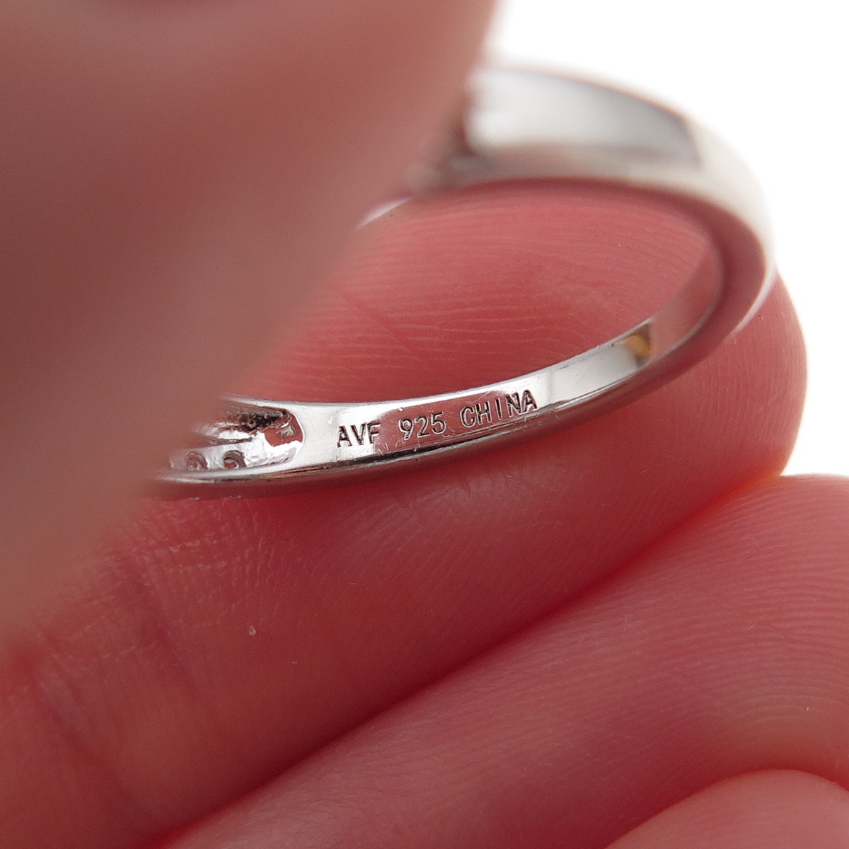 925 Sterling Silver Round-Cut C Z Heart Ring Size 7