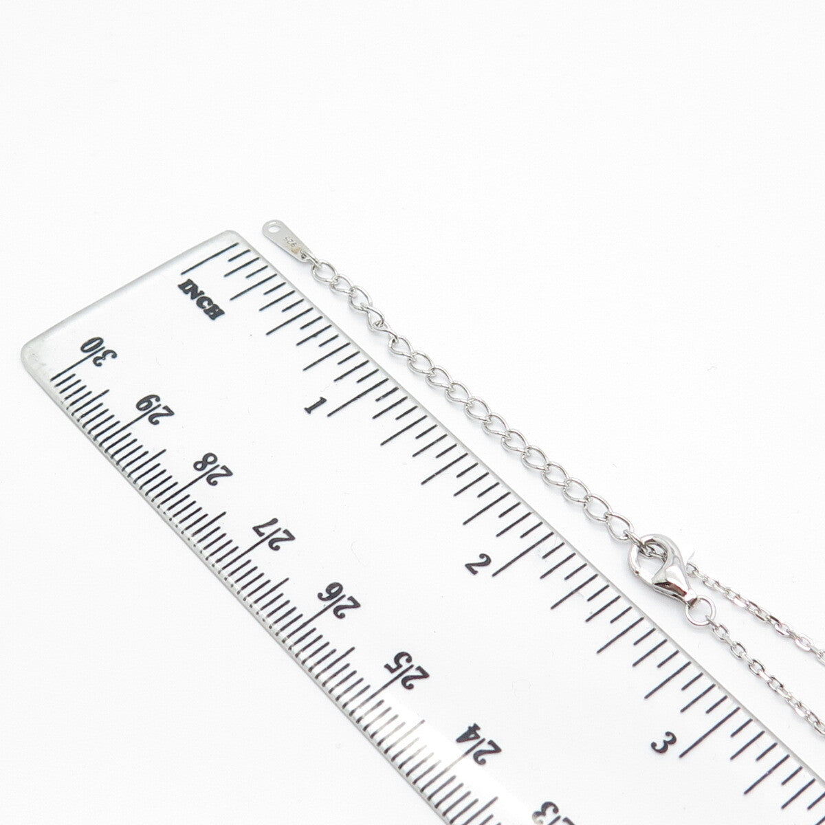 925 Sterling Silver Radiant-Cut C Z Rolo Chain Necklace 16"