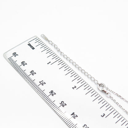 925 Sterling Silver Radiant-Cut C Z Rolo Chain Necklace 16"