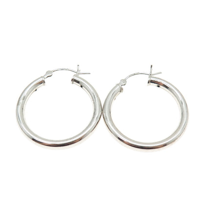 925 Sterling Silver Tube Hoop Earrings