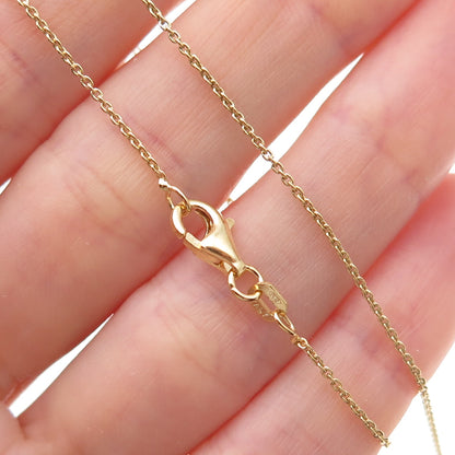 925 Sterling Silver Gold Plated Italy Cable Chain Necklace 19-20"