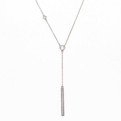 Judith Ripka 925 Sterling Silver C Z Bar Cable Chain Necklace 18-20"