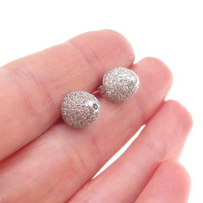 925 Sterling Silver Round-Cut C Z Cone Stud Earrings