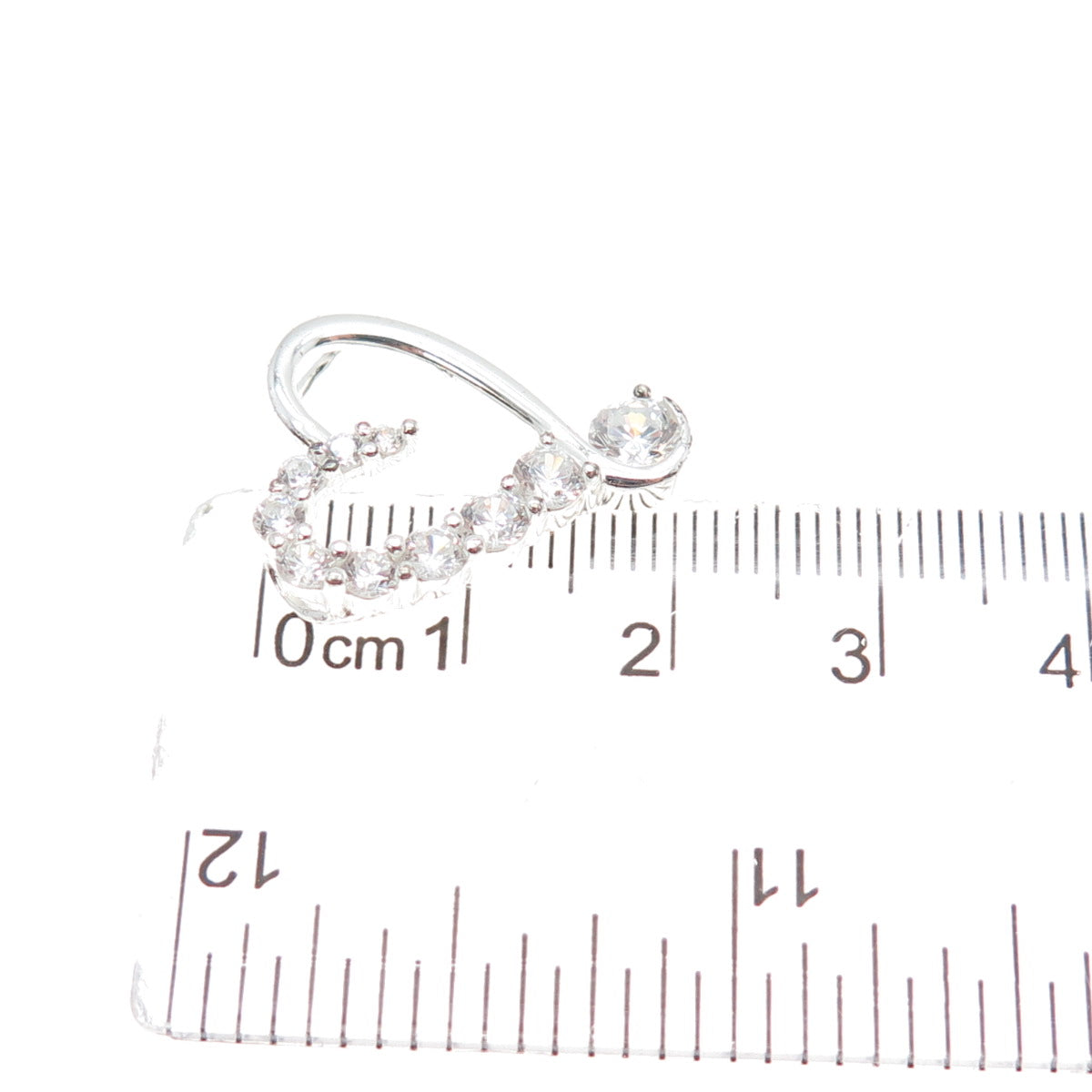 925 Sterling Silver Graduated Round-Cut C Z Heart Minimalist Slide Pendant