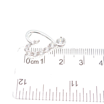 925 Sterling Silver Graduated Round-Cut C Z Heart Minimalist Slide Pendant