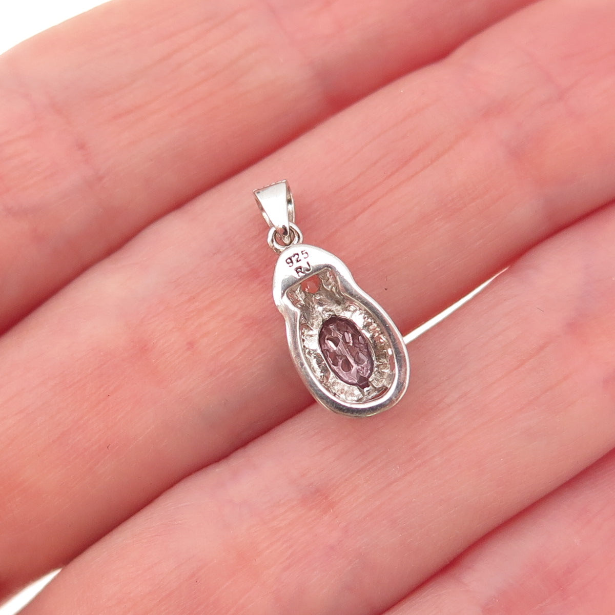 RJ Graziano 925 Sterling Silver Real White Topaz & Lab-Created Sapphire Pendant
