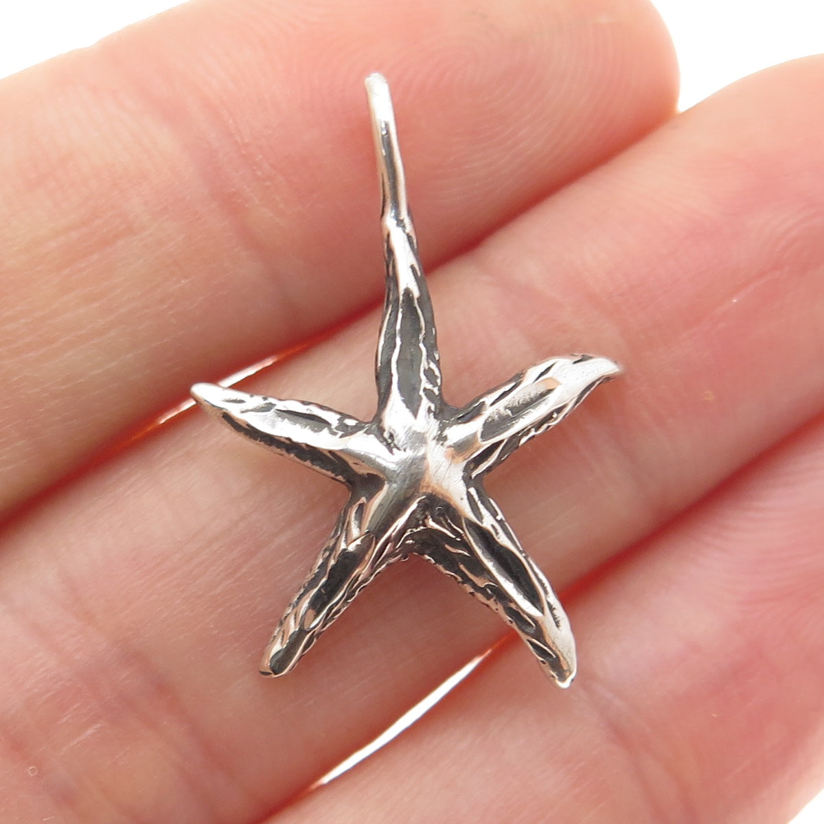 925 Sterling Silver Vintage Starfish Oxidized Charm Pendant