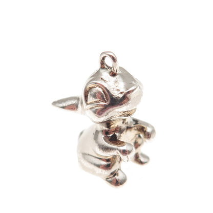 925 Sterling Silver Vintage Germany Bunny 3D Mini Charm Pendant