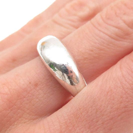 925 Sterling Silver Vintage Modernist Oxidized Ring Size 7