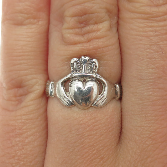 THE JEWELLERY HOUSE 925 Sterling Silver Vintage Irish Claddagh Ring Size 6.25