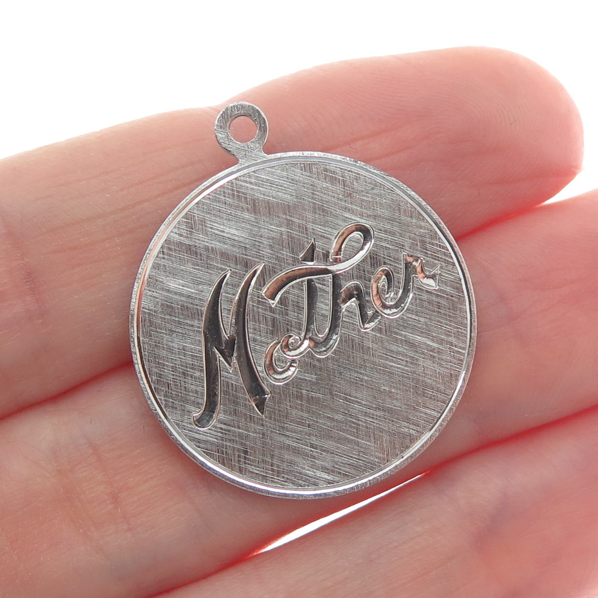 GRIFFITH & SONS CO. 925 Sterling Silver Vintage Engraved Mother Charm Pendant