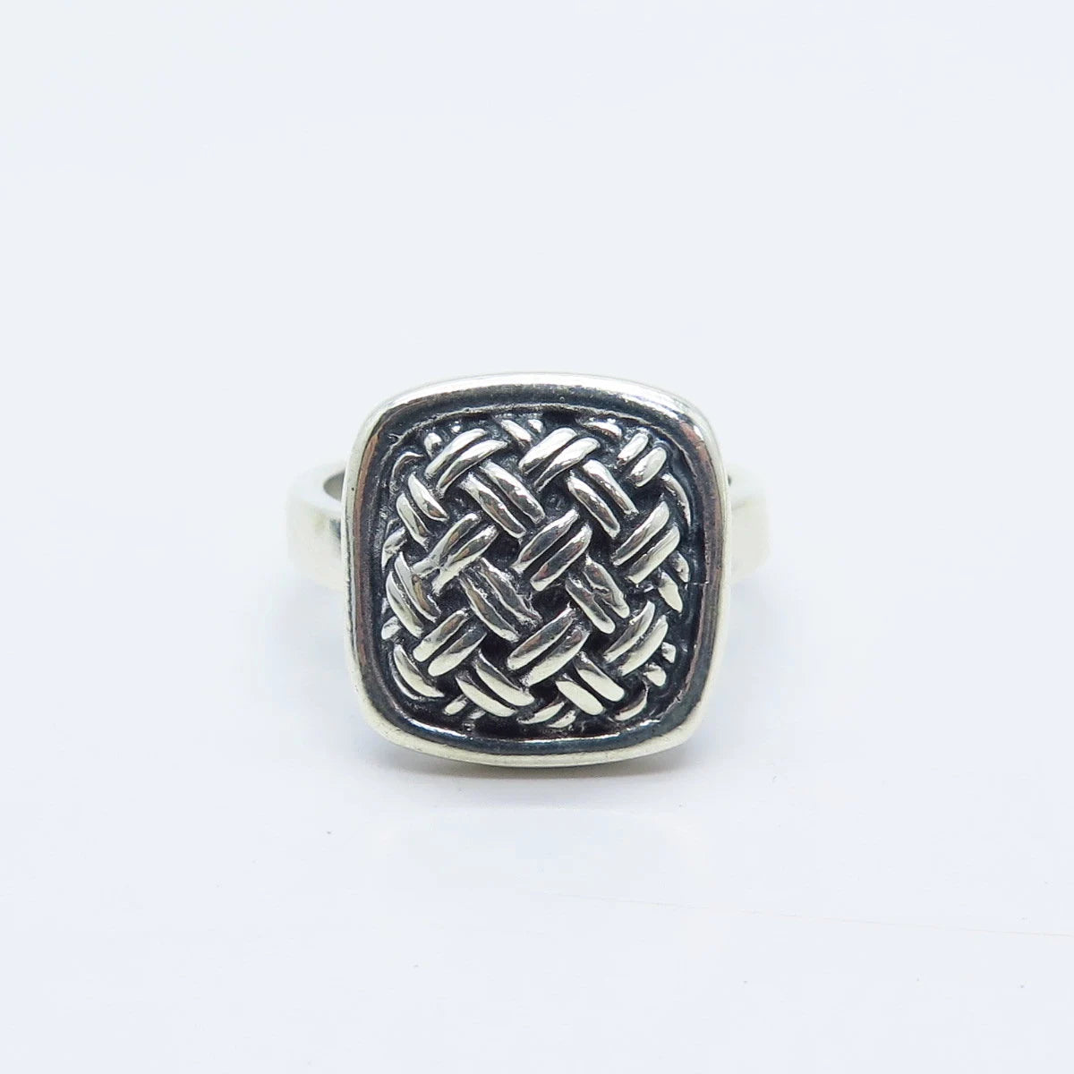 925 Sterling Silver Vintage Wicker Ring Size 6.5