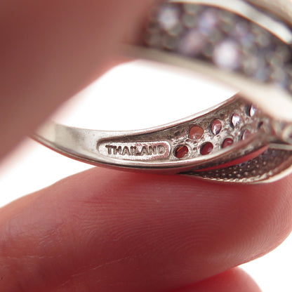 925 Sterling Silver Real Diamond Tanzanite & Iolite Ring Size 8