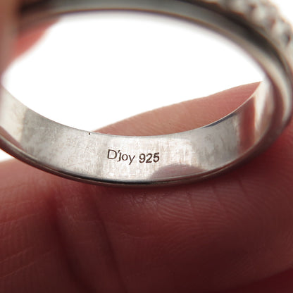 D'Joy 925 Sterling Silver Vintage Diamond-Cut Rotating Band Ring Size 8.25