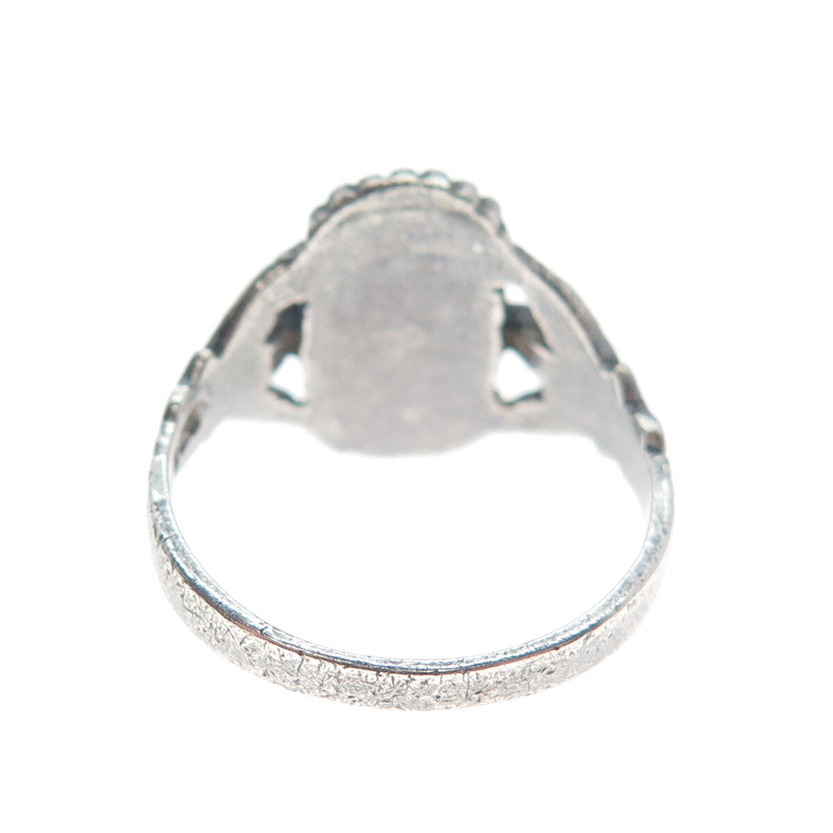 CHAPAL ZENRAY Sterling Silver Vintage Real Black Onyx Oxidized Ring Size 7.25