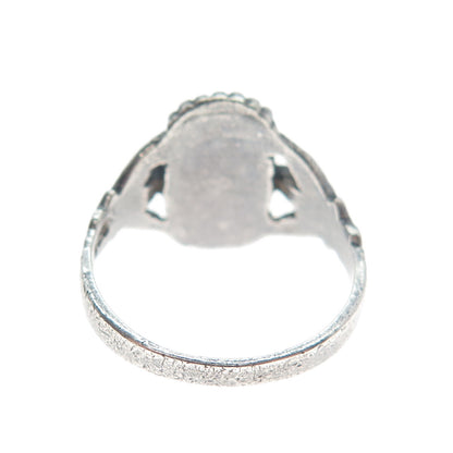 CHAPAL ZENRAY Sterling Silver Vintage Real Black Onyx Oxidized Ring Size 7.25
