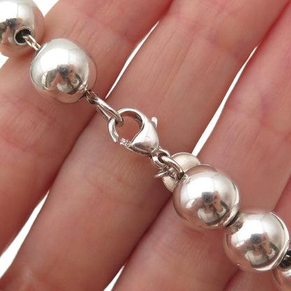 Tiffany & Co 925 Sterling Silver Vintage HardWear Ball Beaded Link Bracelet 6.5"