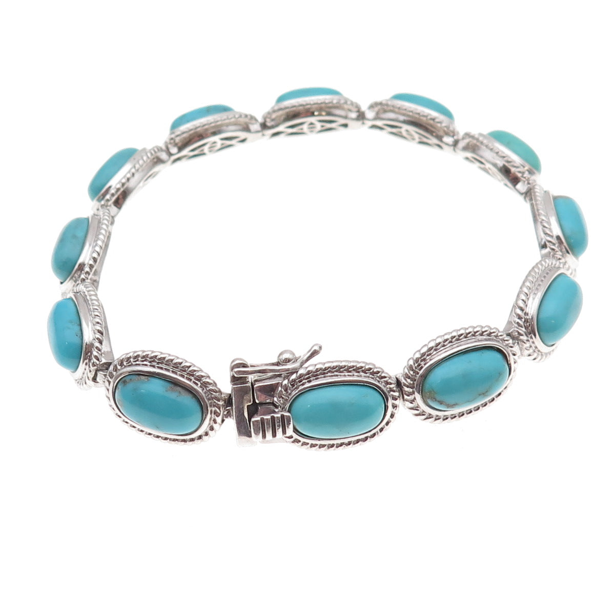 Jewelry Concepts 925 Sterling Silver Real Turquoise Bracelet 8"