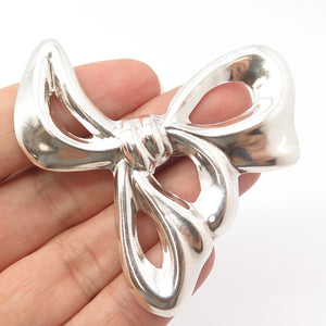 925 Sterling Silver Vintage Bow Pin Brooch