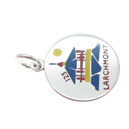 CHARLES THOMAE 925 Sterling Silver Vintage Enamel Larchmont Charm Pendant