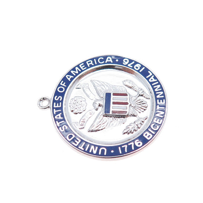 GRIFFITH & SONS CO. Sterling Silver Vintage 1967 Enamel US Bicentennial Pendant