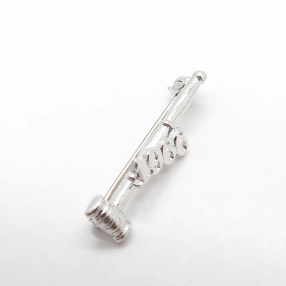 925 Sterling Silver Vintage 1966 "Gavel" Court Mini Pin Brooch