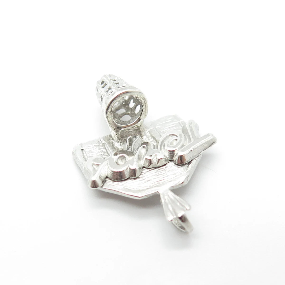 925 Sterling Silver Vintage "Terps" Basketball Basket Pendant