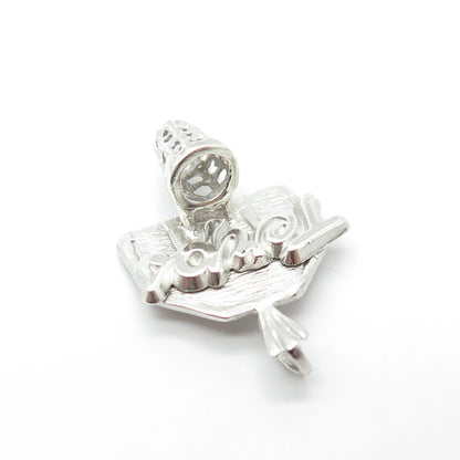 925 Sterling Silver Vintage "Terps" Basketball Basket Pendant