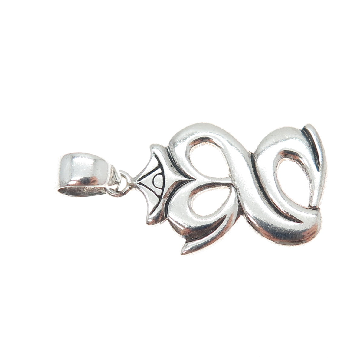 925 Sterling Silver Vintage Om of Love Charm Pendant