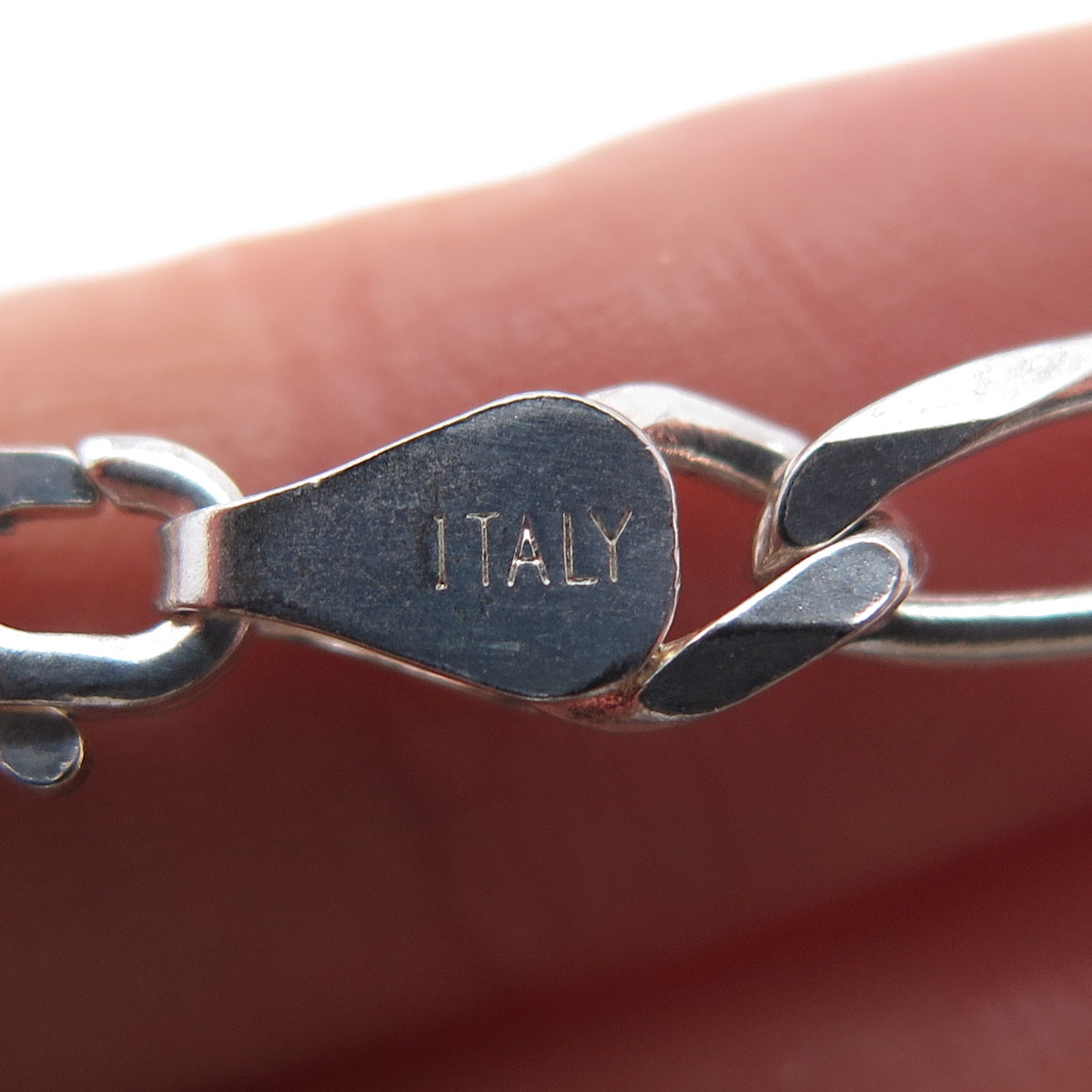 925 Sterling Silver Vintage Italy Figaro Chain Necklace 20"