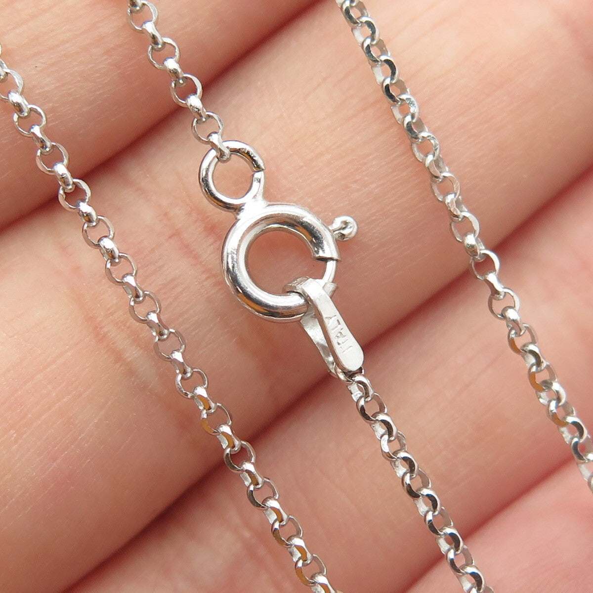925 Sterling Silver Italy Round-Cut C Z Locket Heart Cable Chain Necklace 16"