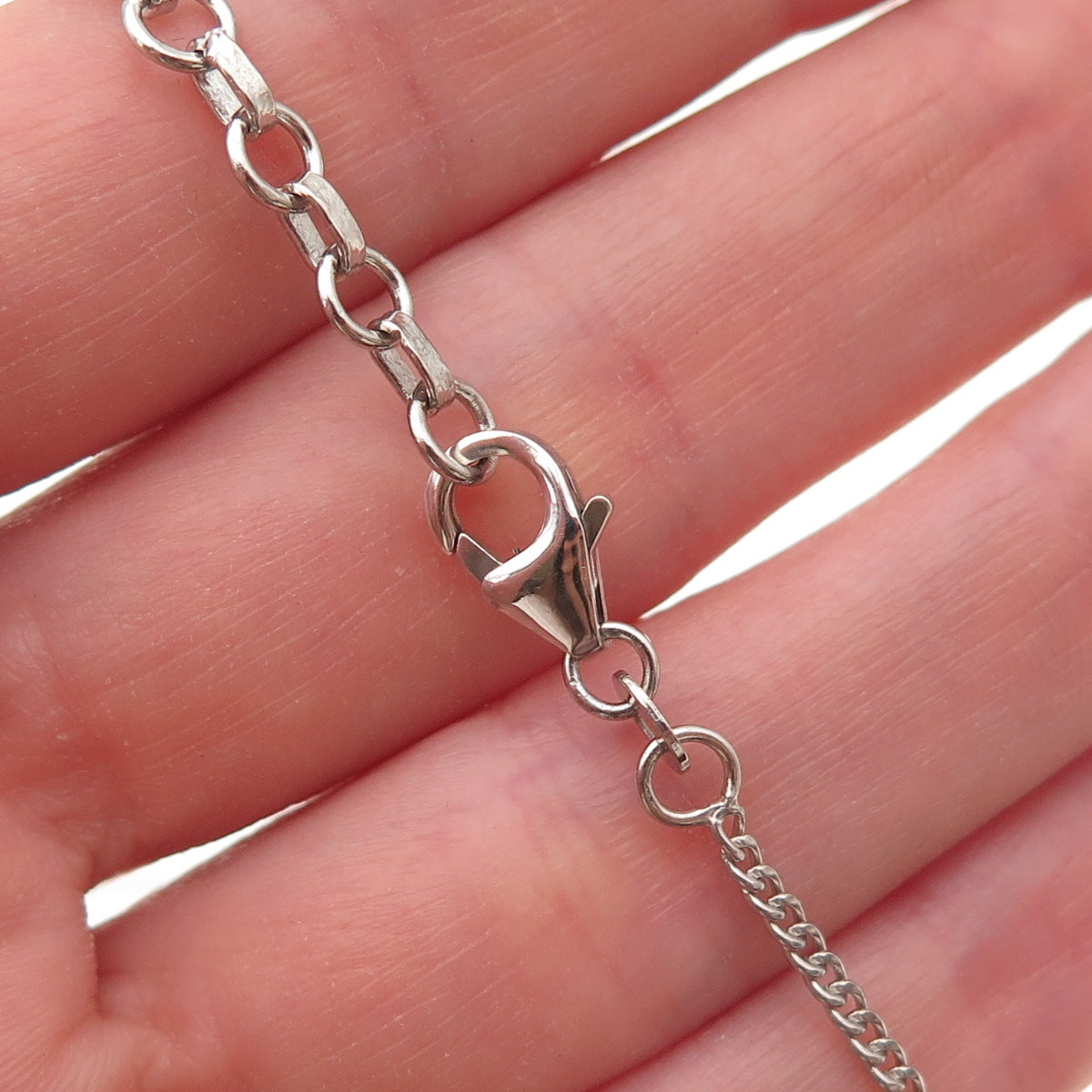 925 Sterling Silver Real Round & Marquise-Cut Tanzanite Chain Necklace 18-20"