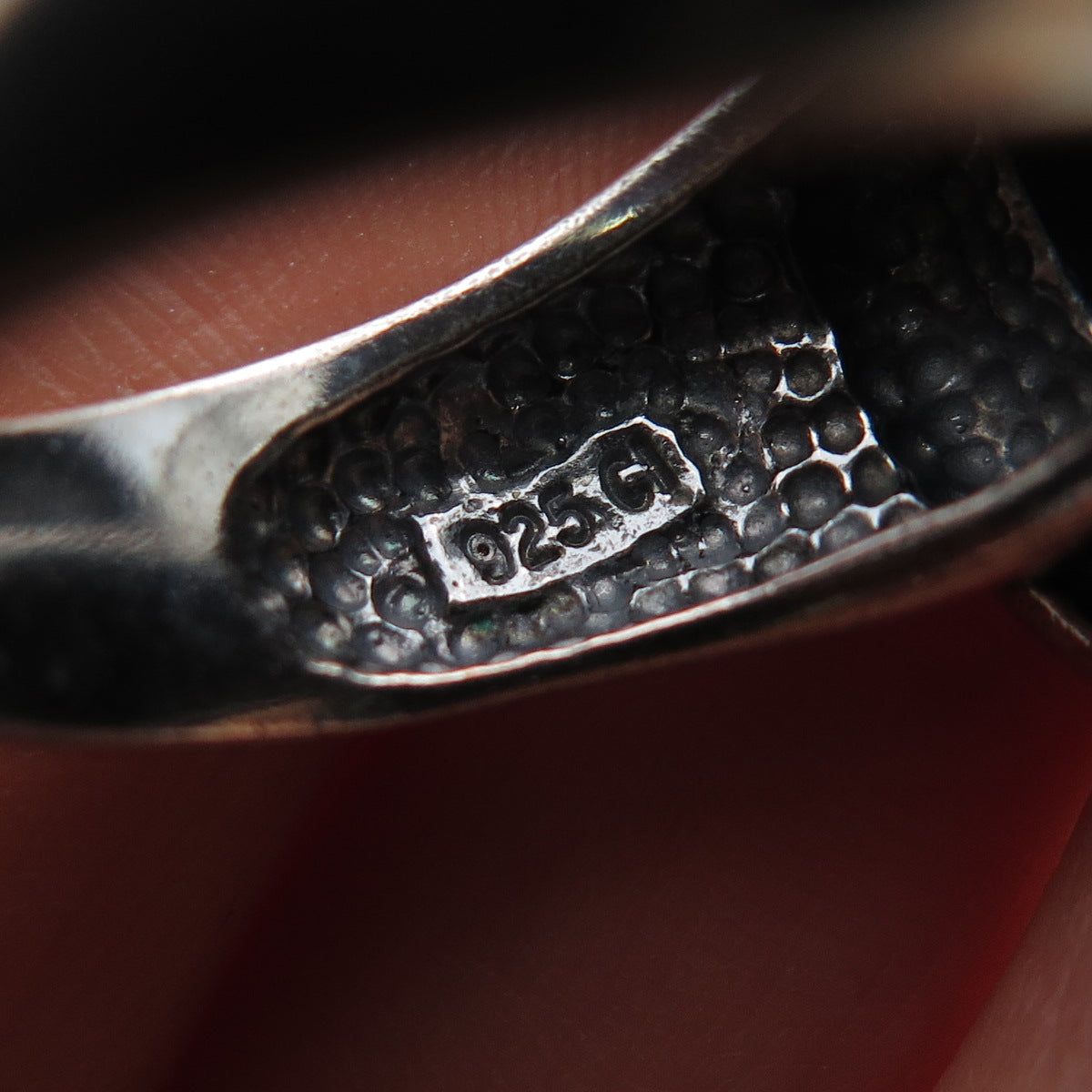 925 Sterling Silver Vintage Real Black Onyx Modernist Oxidized Ring Size 9