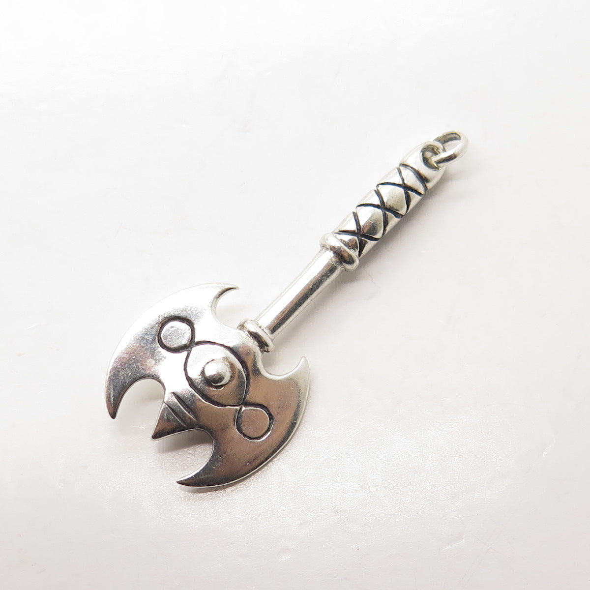 PETER STONE 925 Sterling Silver Vintage Axe Ethnic Pendant