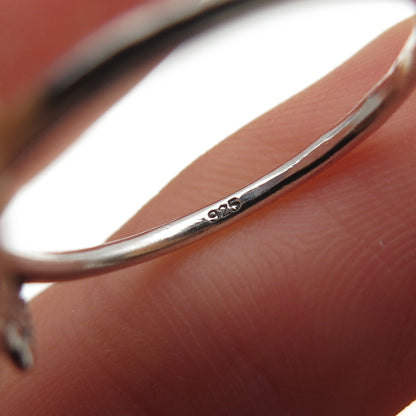 925 Sterling Silver Vintage Real Opal Teardrop Oxidized Ring Size 6