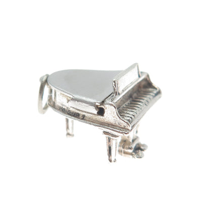 BEAU 925 Sterling Silver Vintage Grand Piano Locket Minimalist 3D Charm Pendant