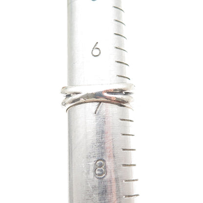 925 Sterling Silver Vintage Modernist Interlocked Yin Yang Oxidized Ring Size 7