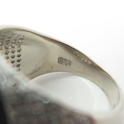925 Sterling Silver Multi-C Z Domed Ring Size 8.25