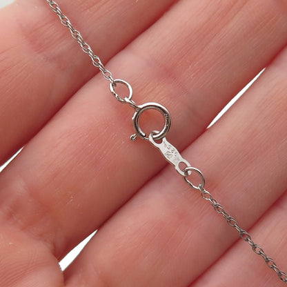 Sun 925 Sterling Silver Real Black & White Diamond Infinity Chain Necklace 18"