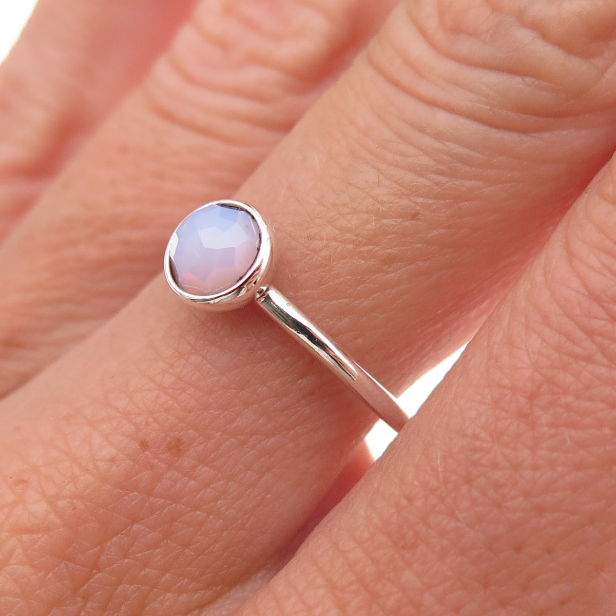 Pandora 925 Sterling Silver Real Opalite Poetic Droplet Ring Size 7