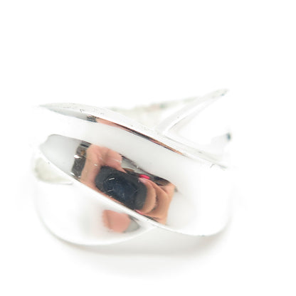 925 Sterling Silver Crossover Ring Size 7.25