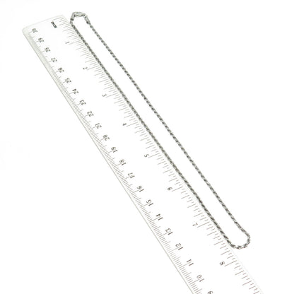 925 Sterling Silver Italy Twisted Rope Chain Necklace 14"